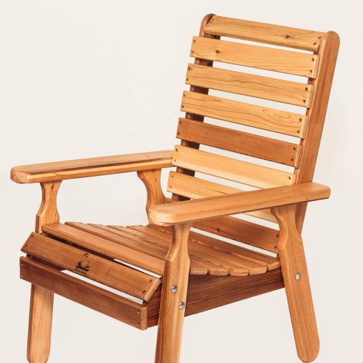 MPC outdoor wooden chair front view left